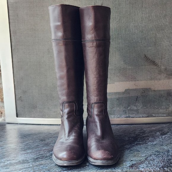 Santana Canada Cognac Leather Riding Boots Size 7.5M - Picture 5 of 15